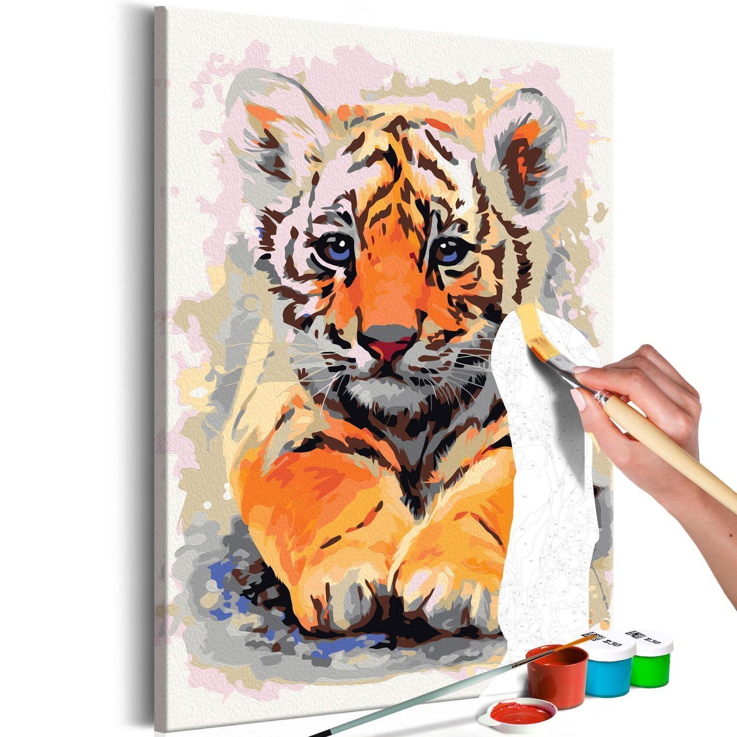 Doe-het-zelf op canvas schilderen - Baby Tiger