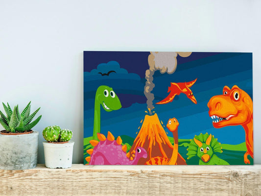 DIY Canvas Painting - Dinosaur World 