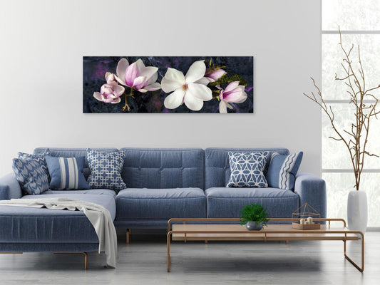 Schilderij - Avant-Garde Magnolia (1 Part) Narrow Violet