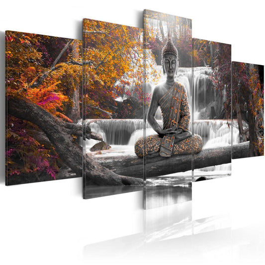 Bild auf Acrylglas - Herbstlicher Buddha [Glas]