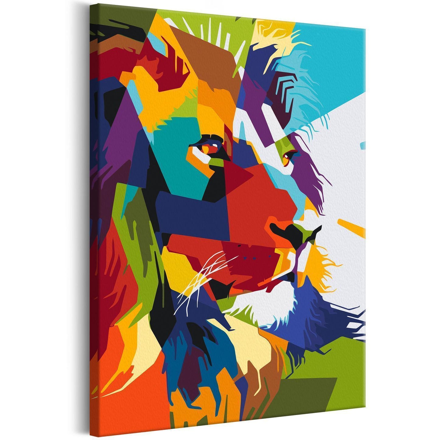 Doe-het-zelf op canvas schilderen - Geometric Lion