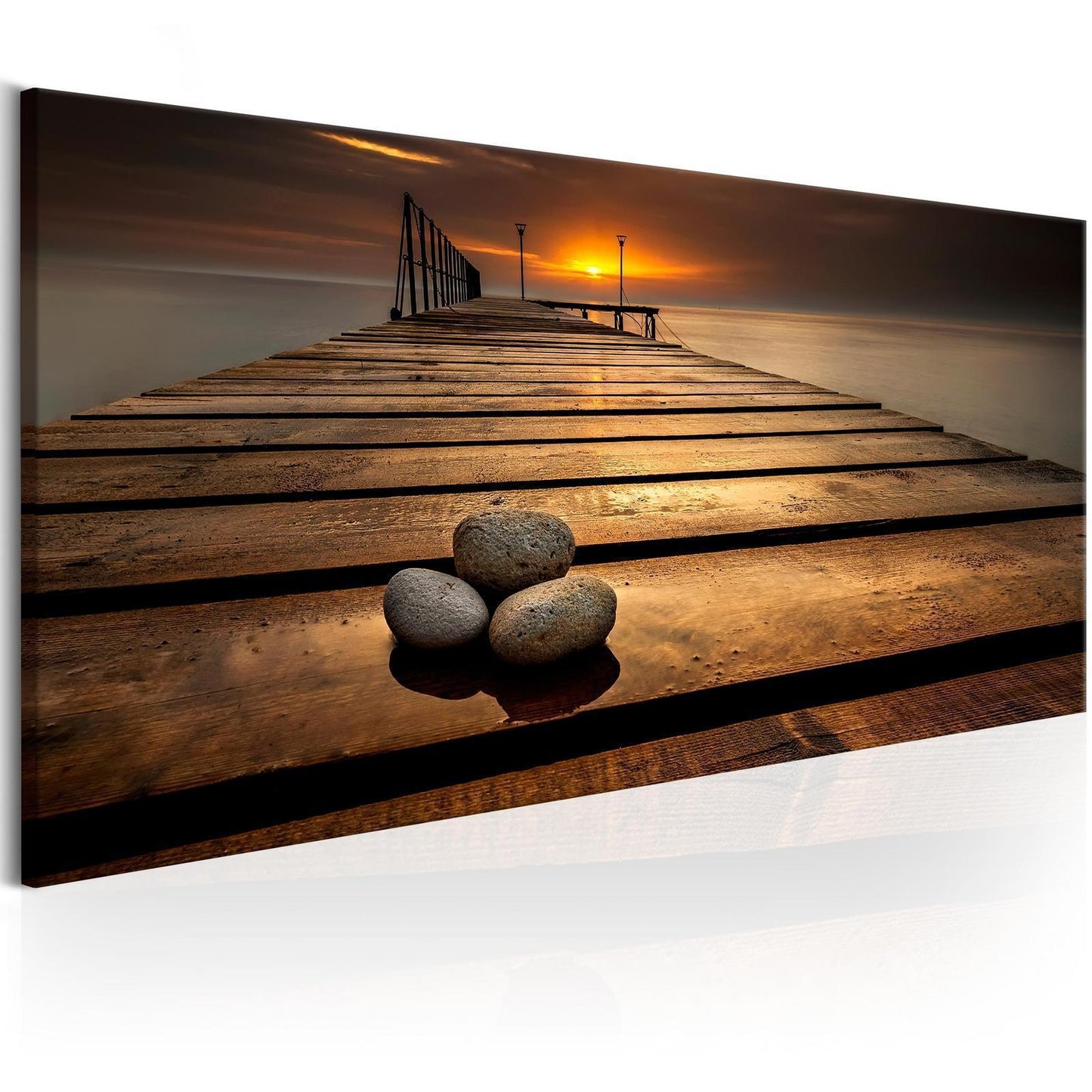Schilderij - Stones on the Pier