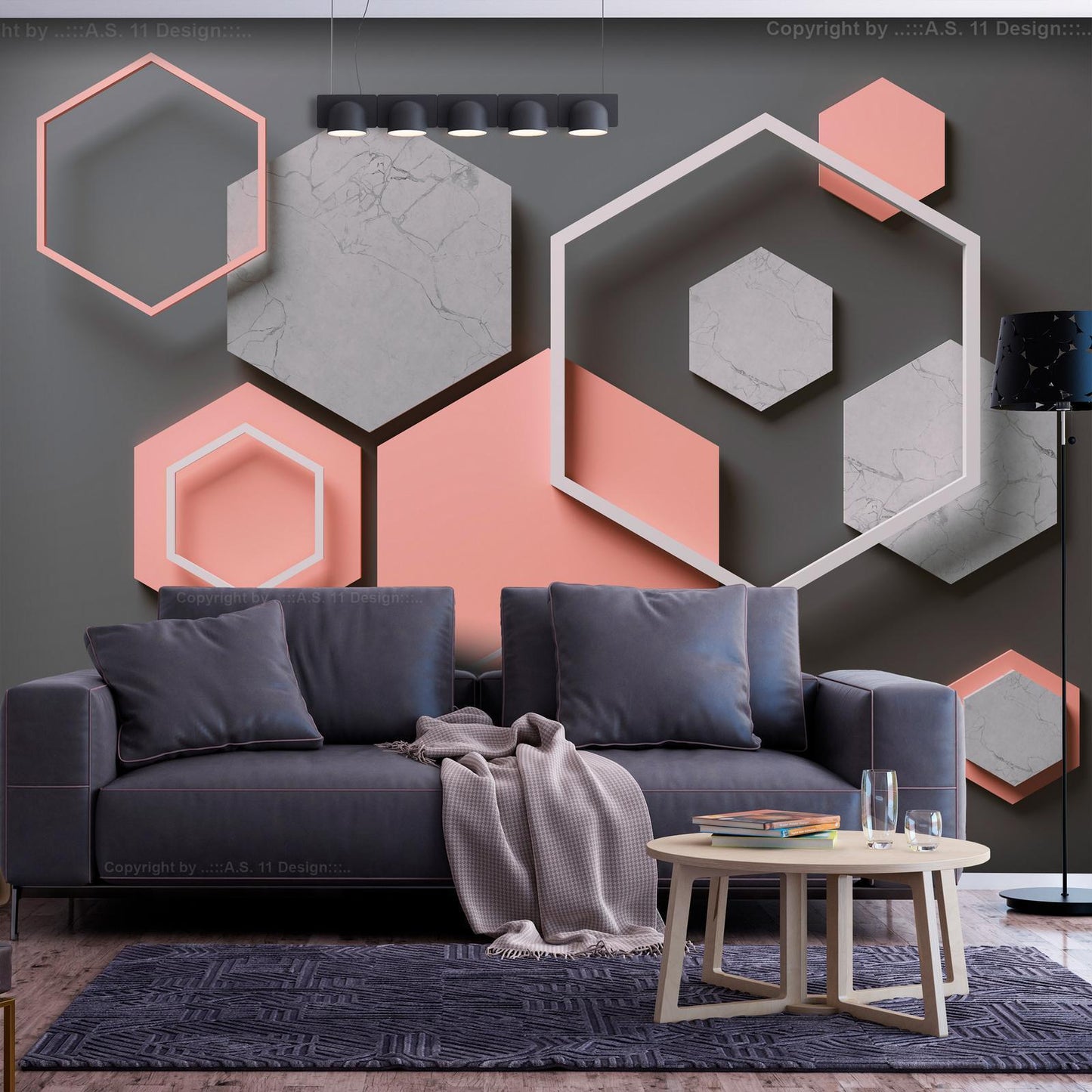 Selbstklebende Fototapete - Hexagon Plan