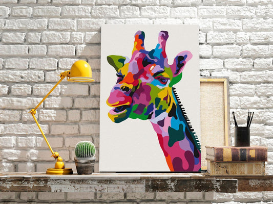 DIY-Leinwandgemälde – Bunte Giraffe 