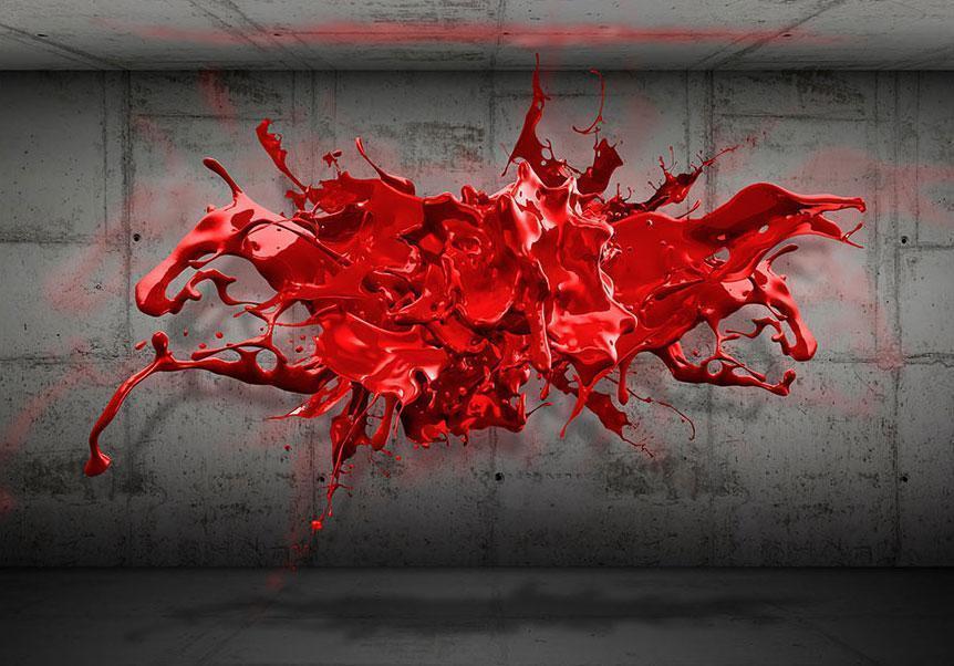 Wall Mural - Red Ink Blot
