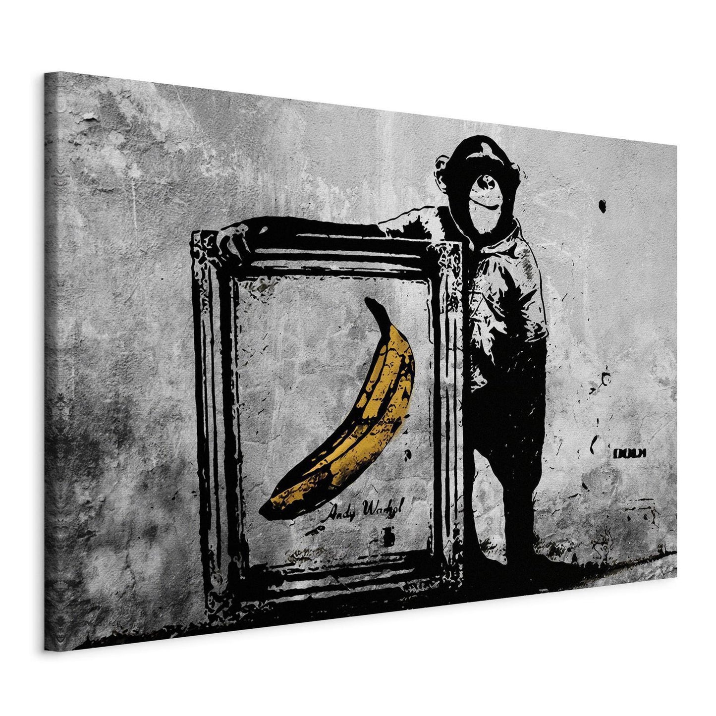 Schilderij - Inspired by Banksy - black and white