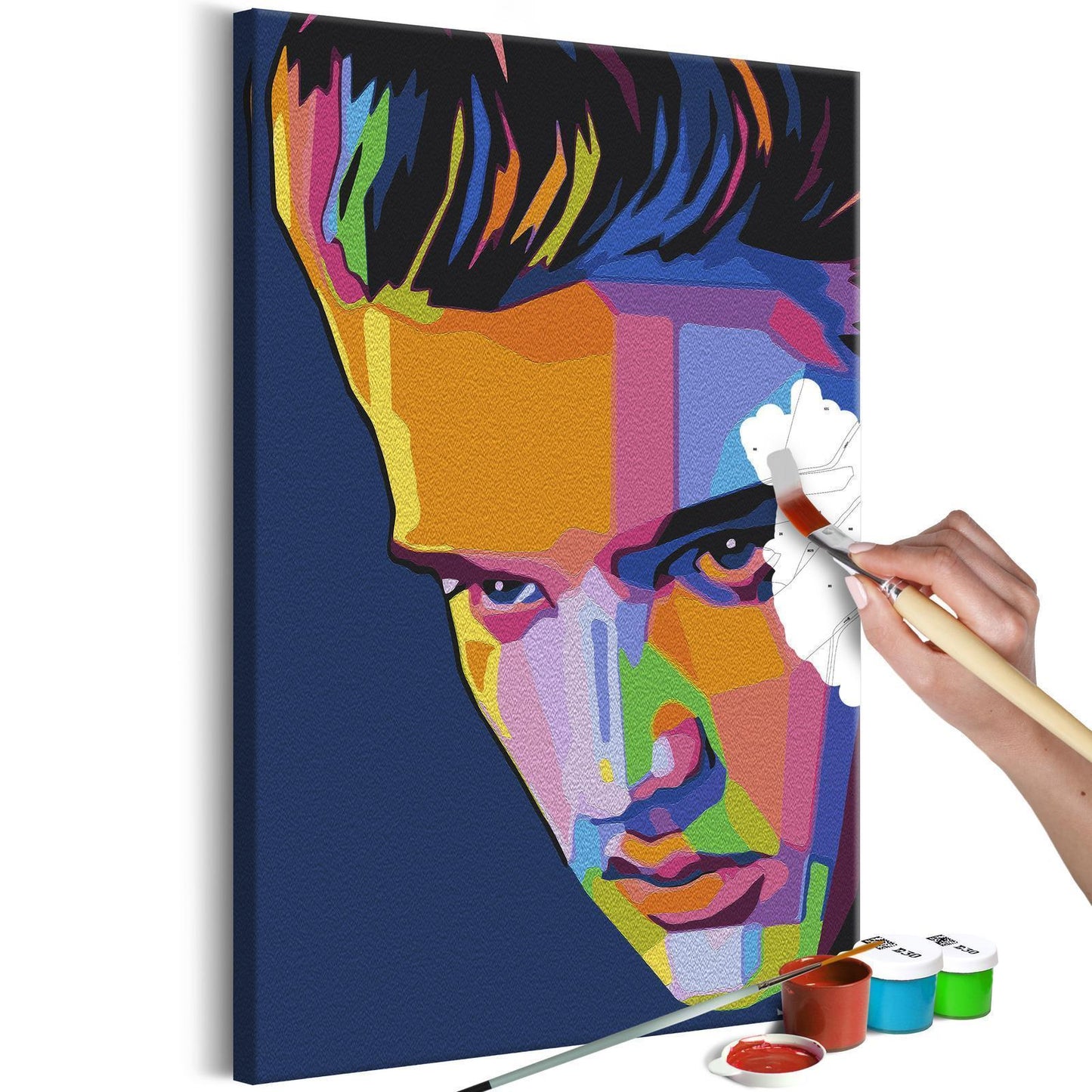 DIY-Leinwandgemälde – Bunter Elvis 