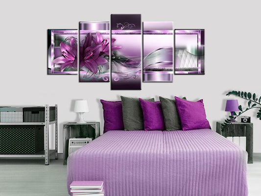 Schilderij - Purple Lilies