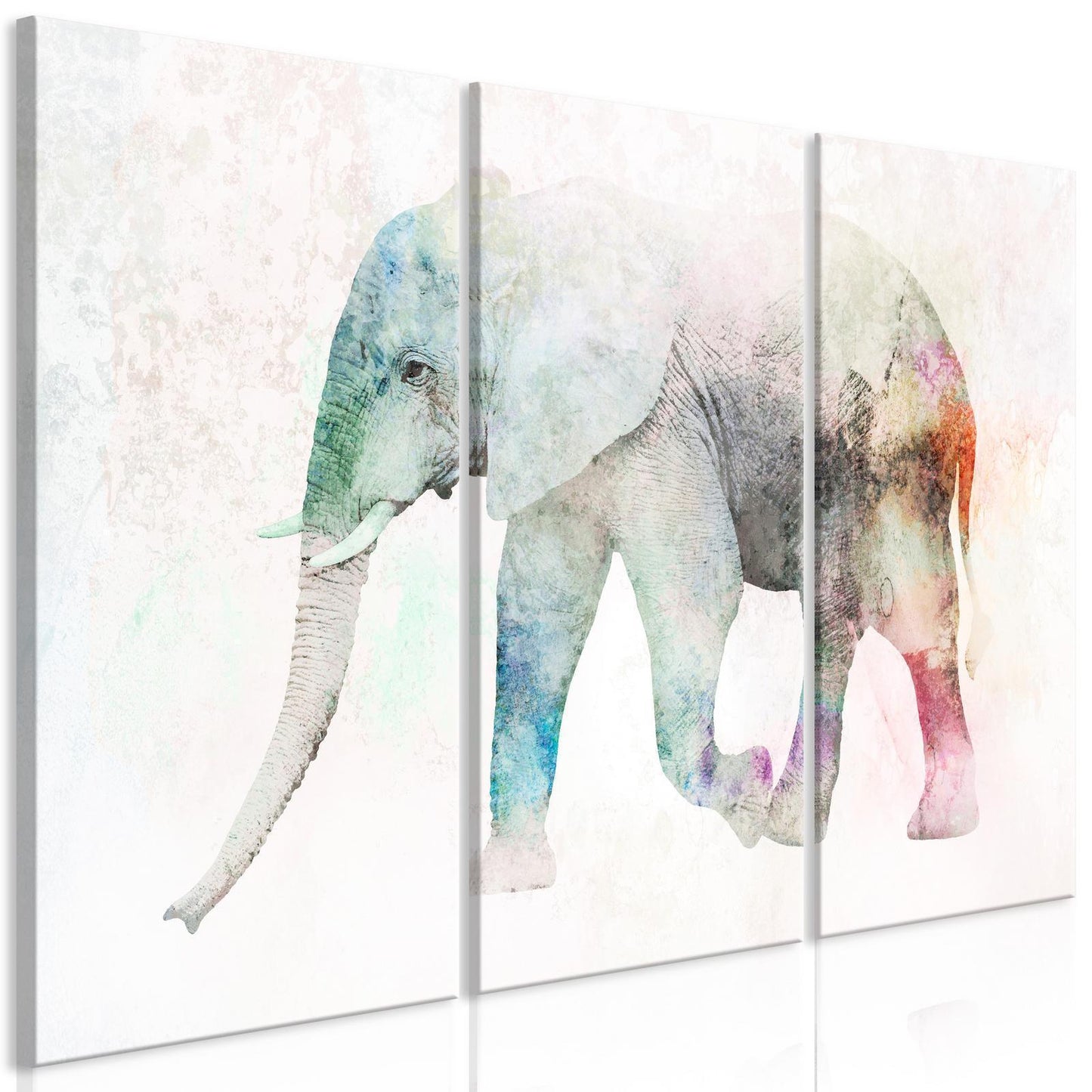 Gemälde - Gemalter Elefant (3 Teile)