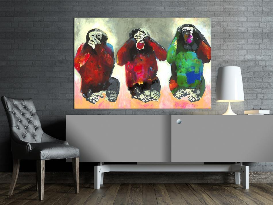 Schilderij - Three Wise Monkeys