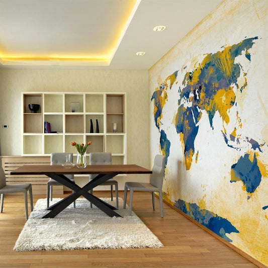 Wall Mural - Map of the World - Sun and sky