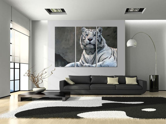 Schilderij - White tiger