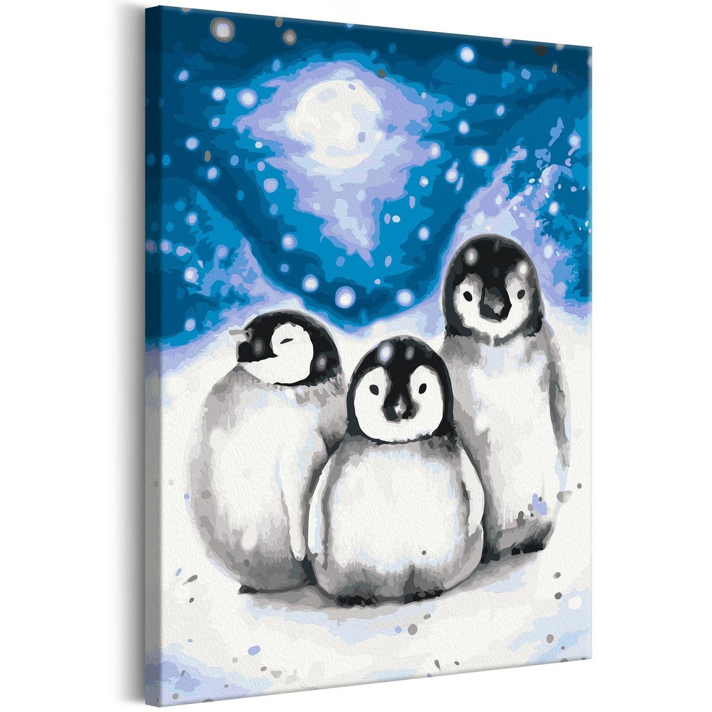 DIY canvas painting - Three Penguins 