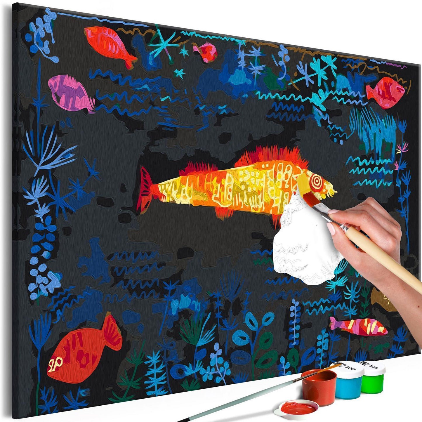 Doe-het-zelf op canvas schilderen - Paul Klee: Goldfish