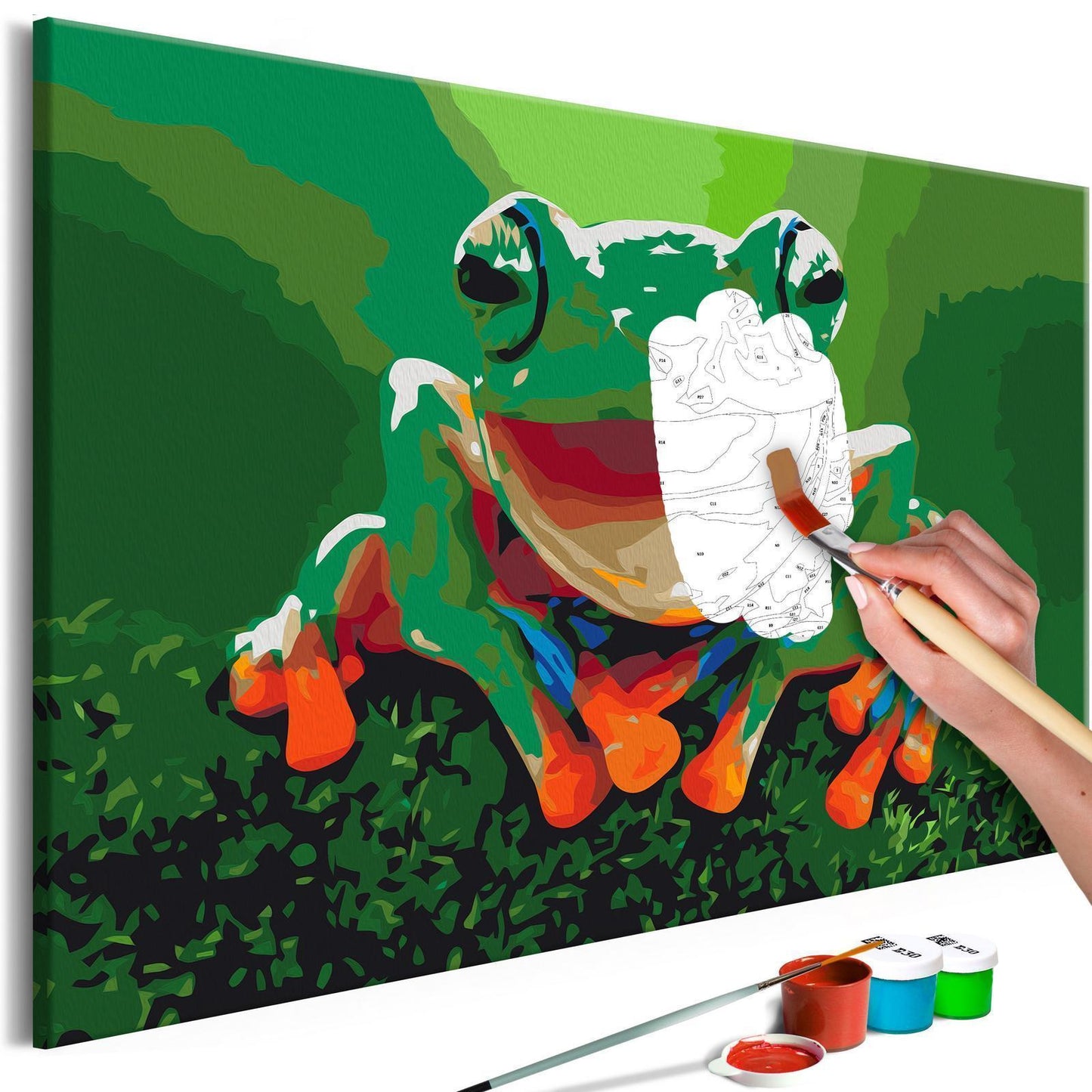 DIY-Leinwandgemälde – Lachender Frosch 