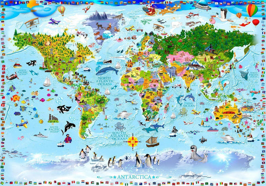 Fototapete - Weltkarte für Kinder
