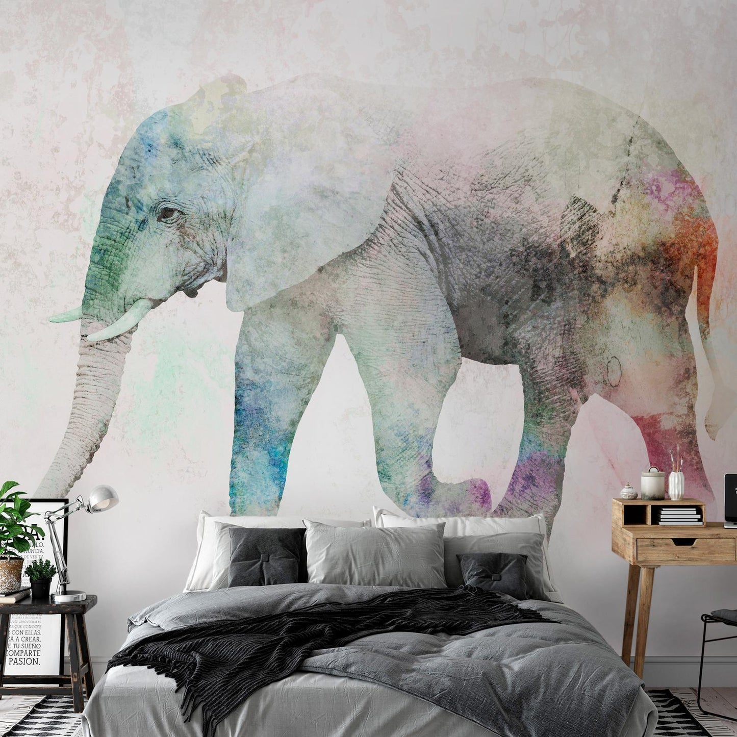 Selbstklebende Fototapete - Gemalter Elefant