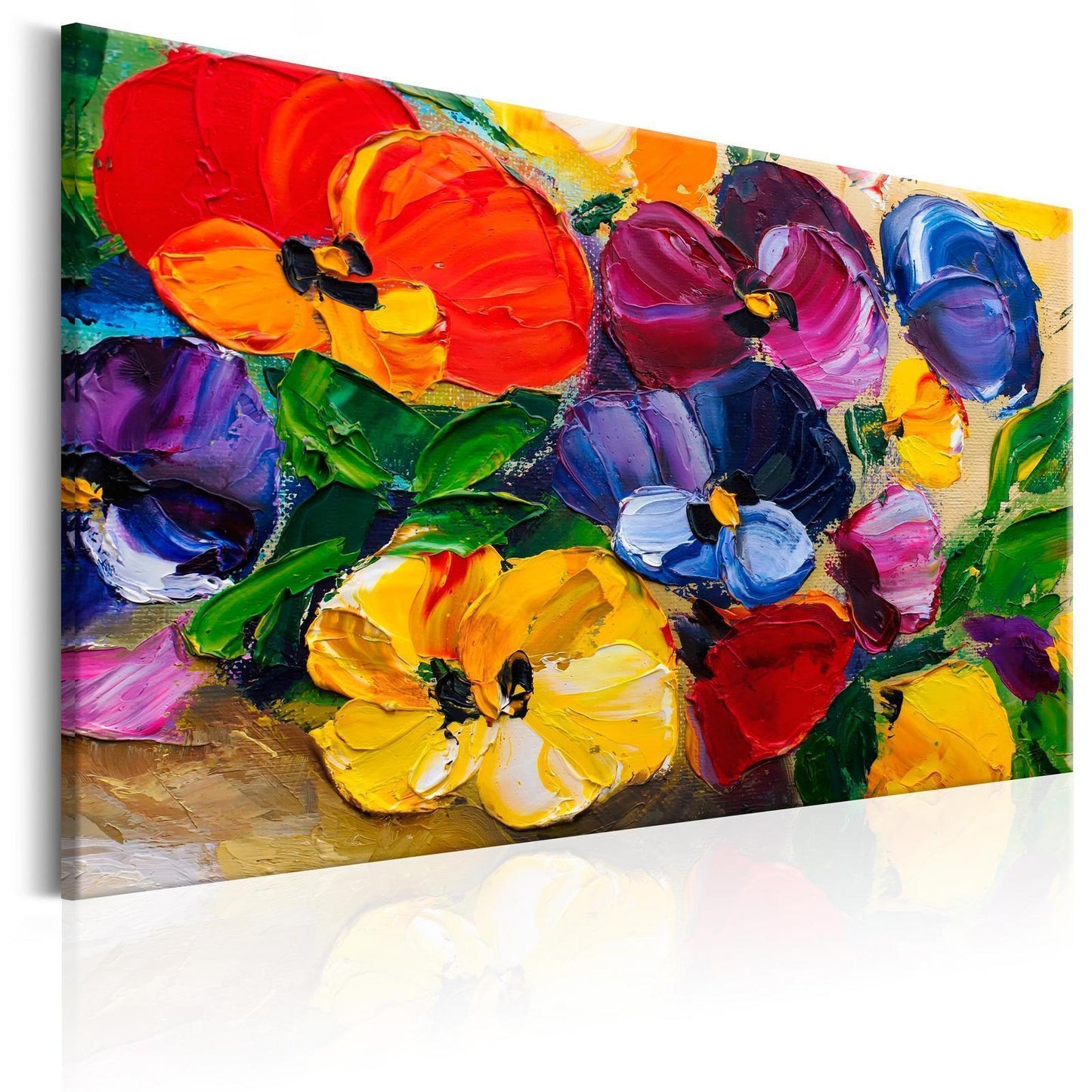 Schilderij - Spring Pansies