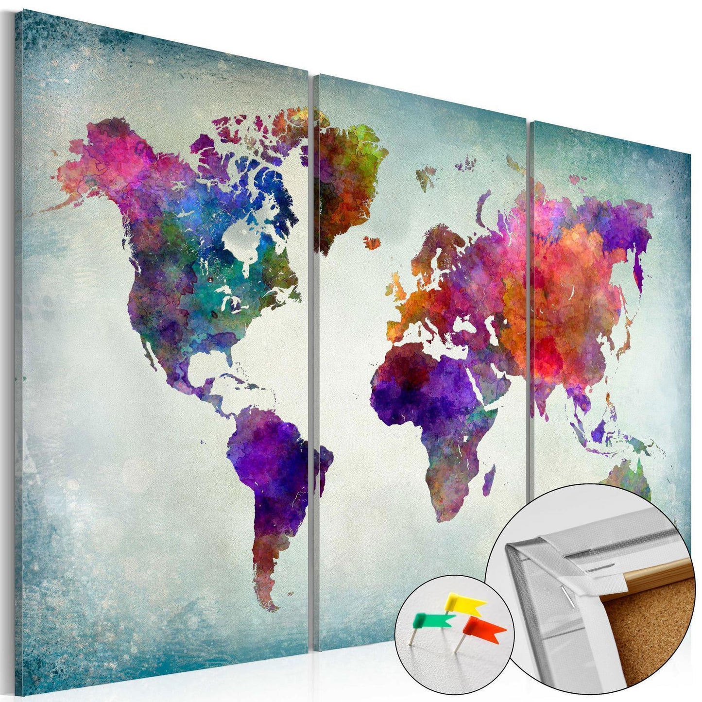 Bild auf Kork - Welt in Farben [Korkkarte] 