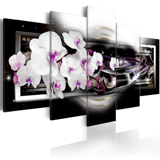 Painting - Orchids on a black background