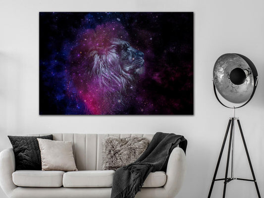Schilderij - Cosmic Lion (1 Part) Wide