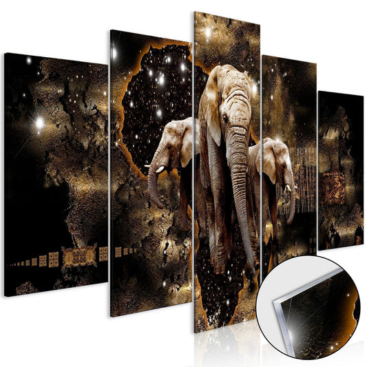 Image on acrylic glass - Brown Elephants [Glass]