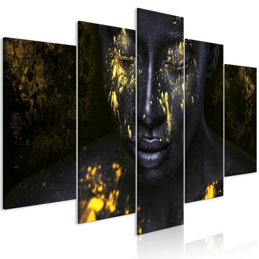 Painting - Bathed in Gold (5 Parts) Wide