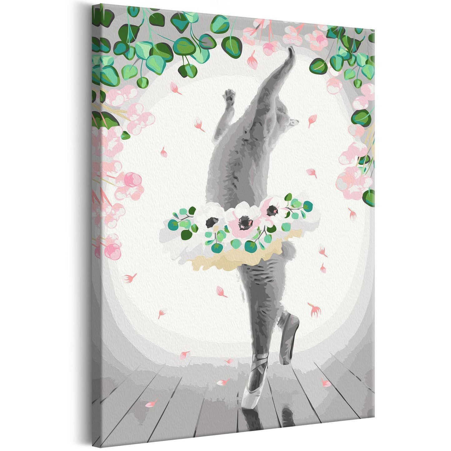 DIY painting on canvas - Cat Ballerina 