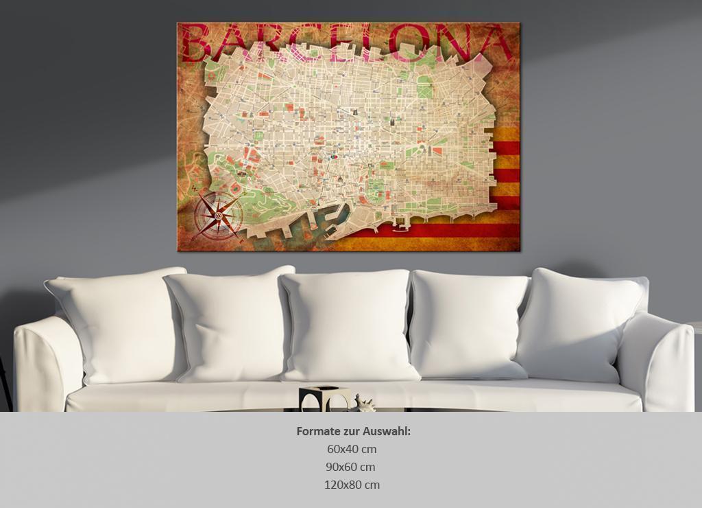 Afbeelding op kurk - Map of Barcelona