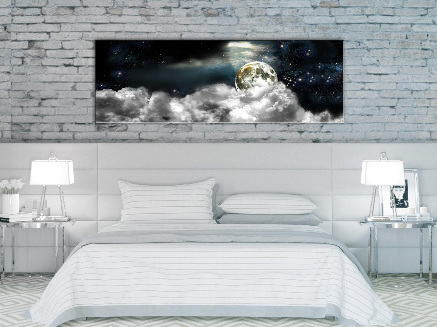 Malerei - Mond in den Wolken