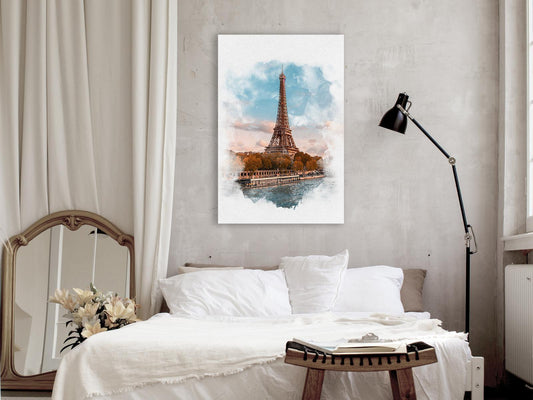 Schilderij - Paris View (1 Part) Vertical