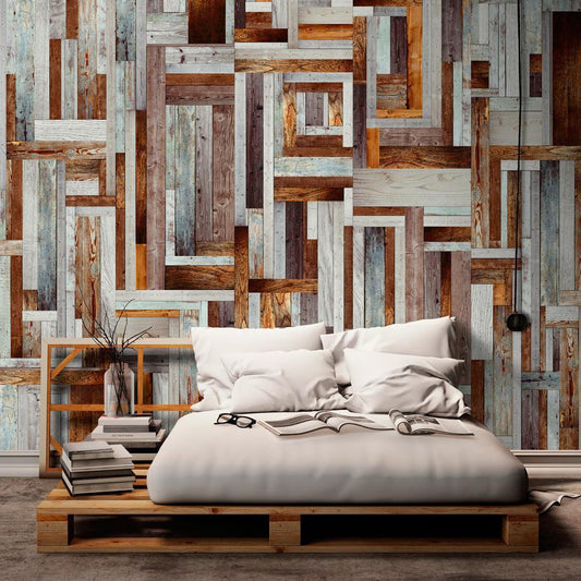 Photo Wallpaper - Labyrinth of wooden planks