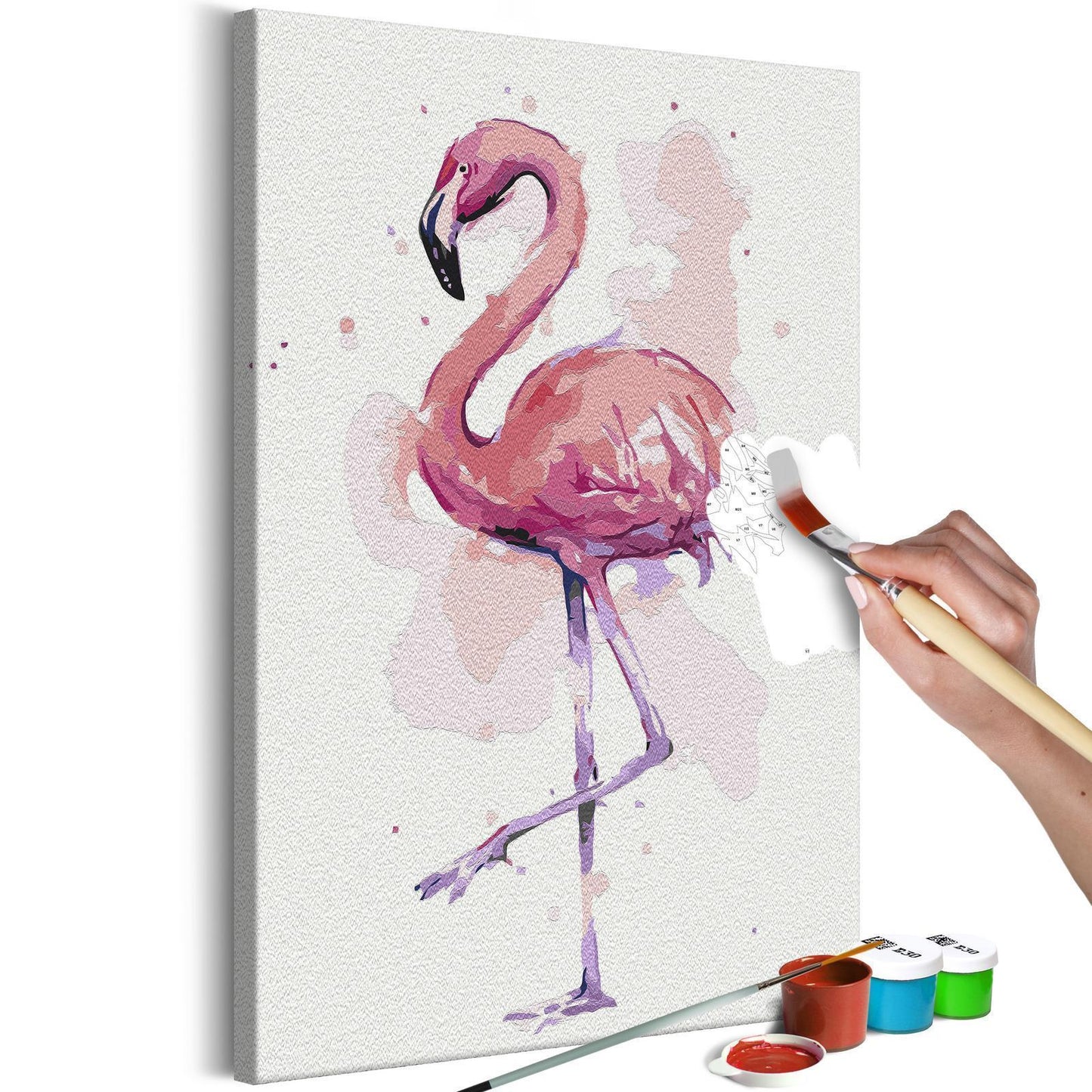 Doe-het-zelf op canvas schilderen - Friendly Flamingo