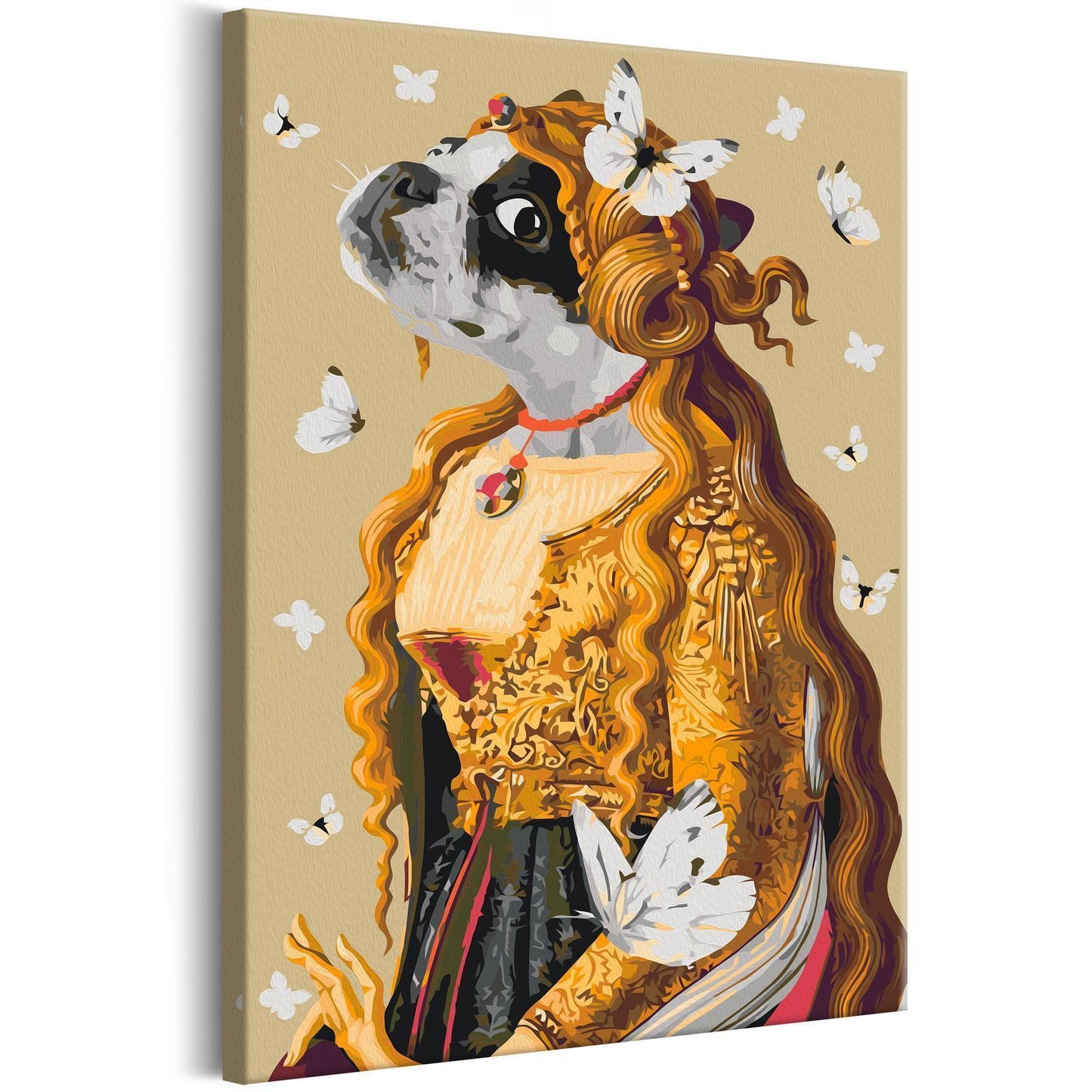 DIY painting on canvas - Lady Pug 