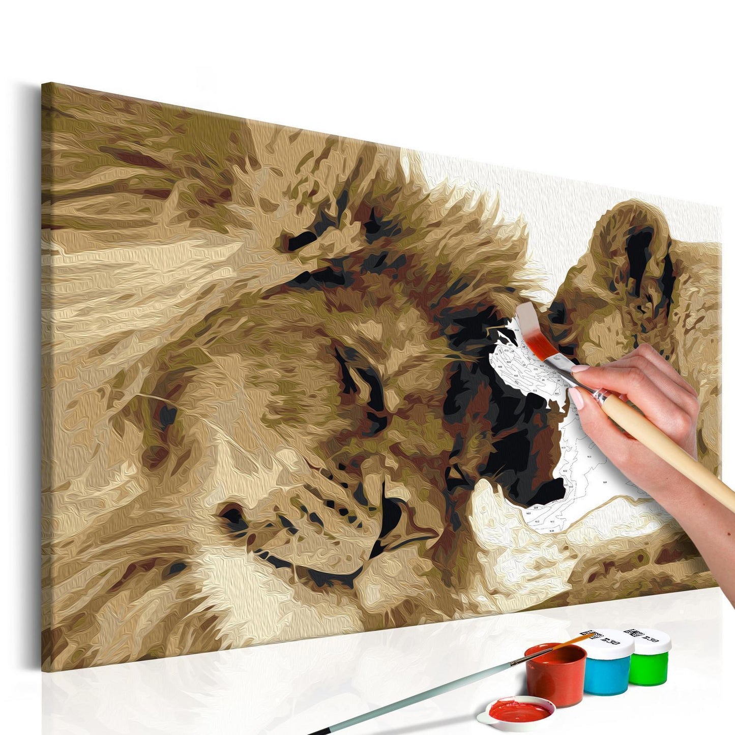 Doe-het-zelf op canvas schilderen - Lions In Love