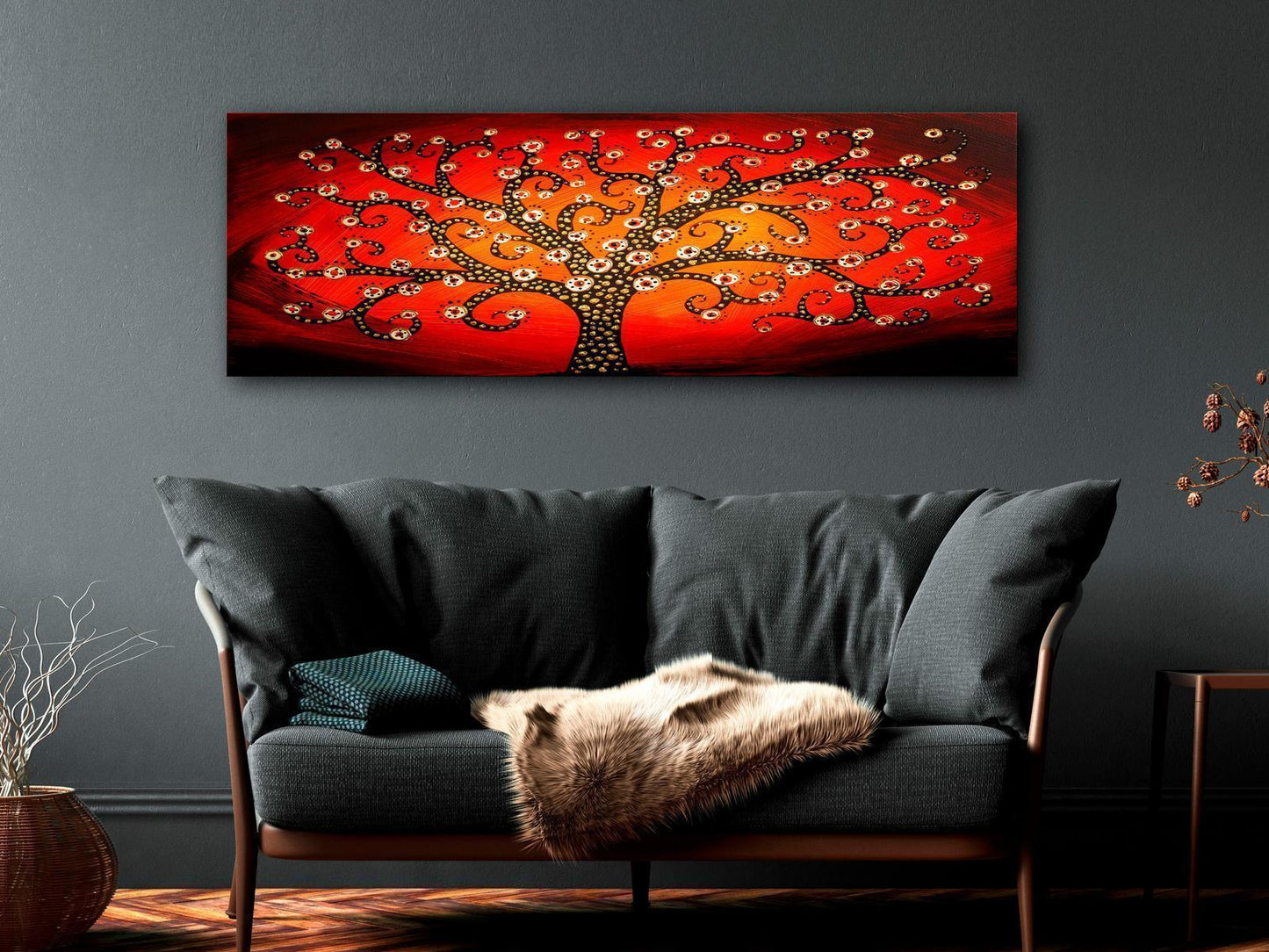 Painting - Fiery Tree (1 Part) Narrow