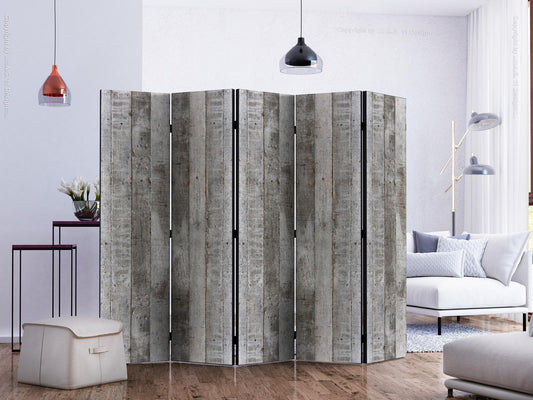 Folding Screen - Concrete Timber II [Room Dividers] 
