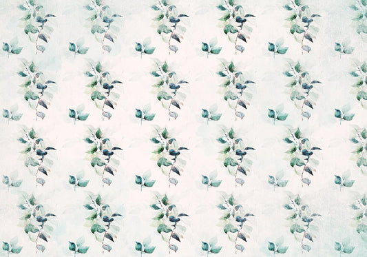 Fotobehang - Mint green nature - solid floral pattern with green leaves
