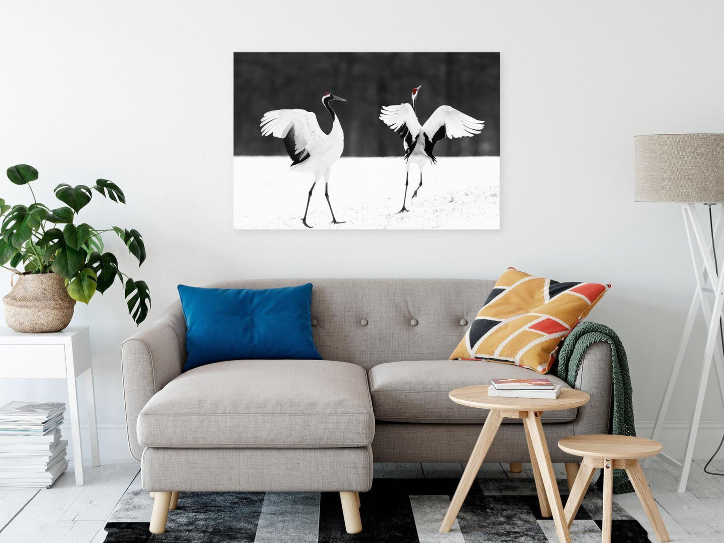 Painting - Dancing Cranes (1 Part) Wide