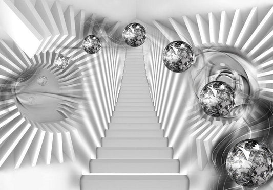 Fototapete - Silberne Treppe