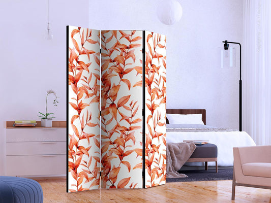 Folding Screen - Coral Leaves [Room Dividers] 