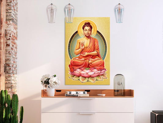 Schilderij - Peace of Buddha (1 Part) Vertical