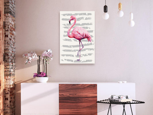 DIY-Leinwandgemälde – schöner Flamingo 
