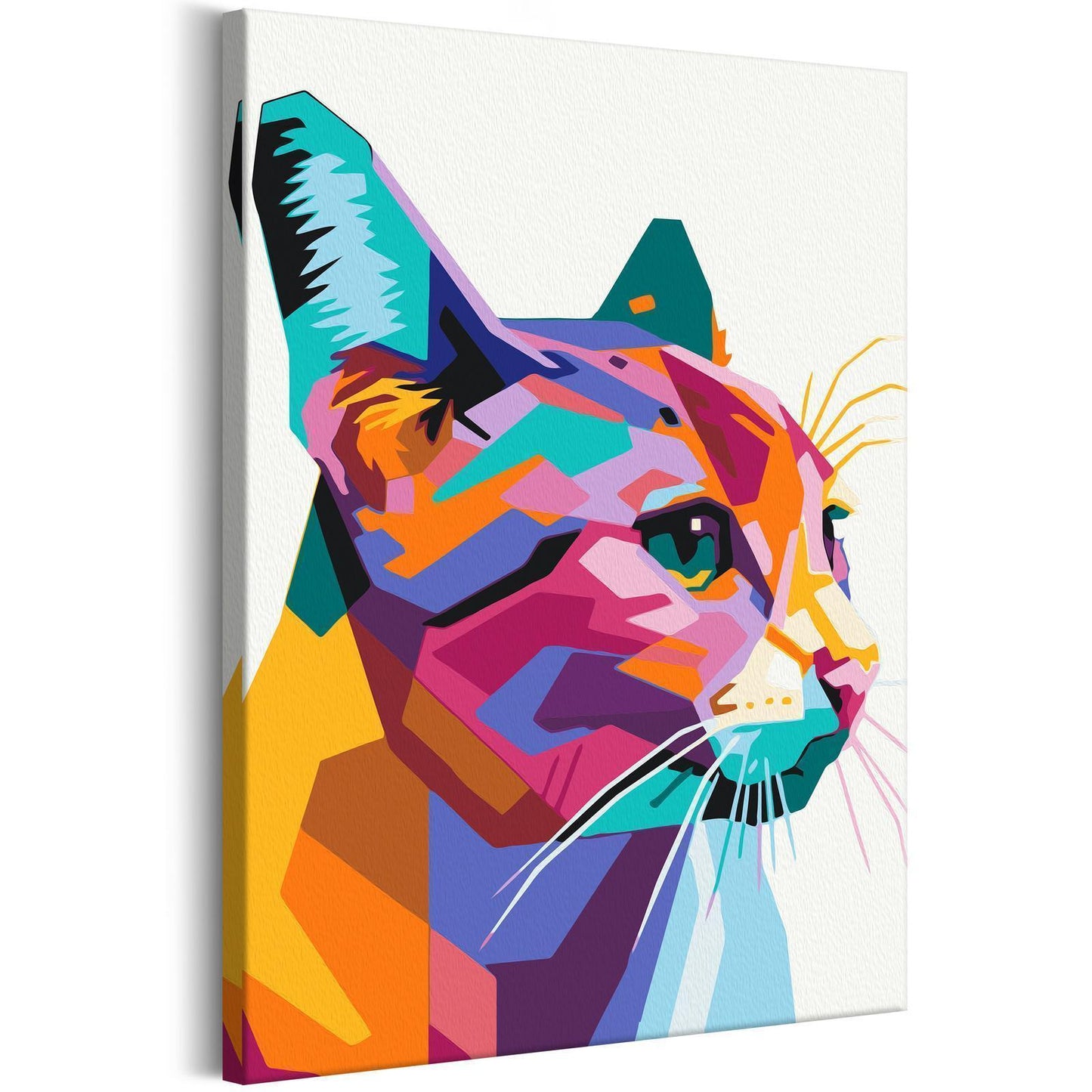 DIY-Leinwandgemälde – Geometrische Katze 