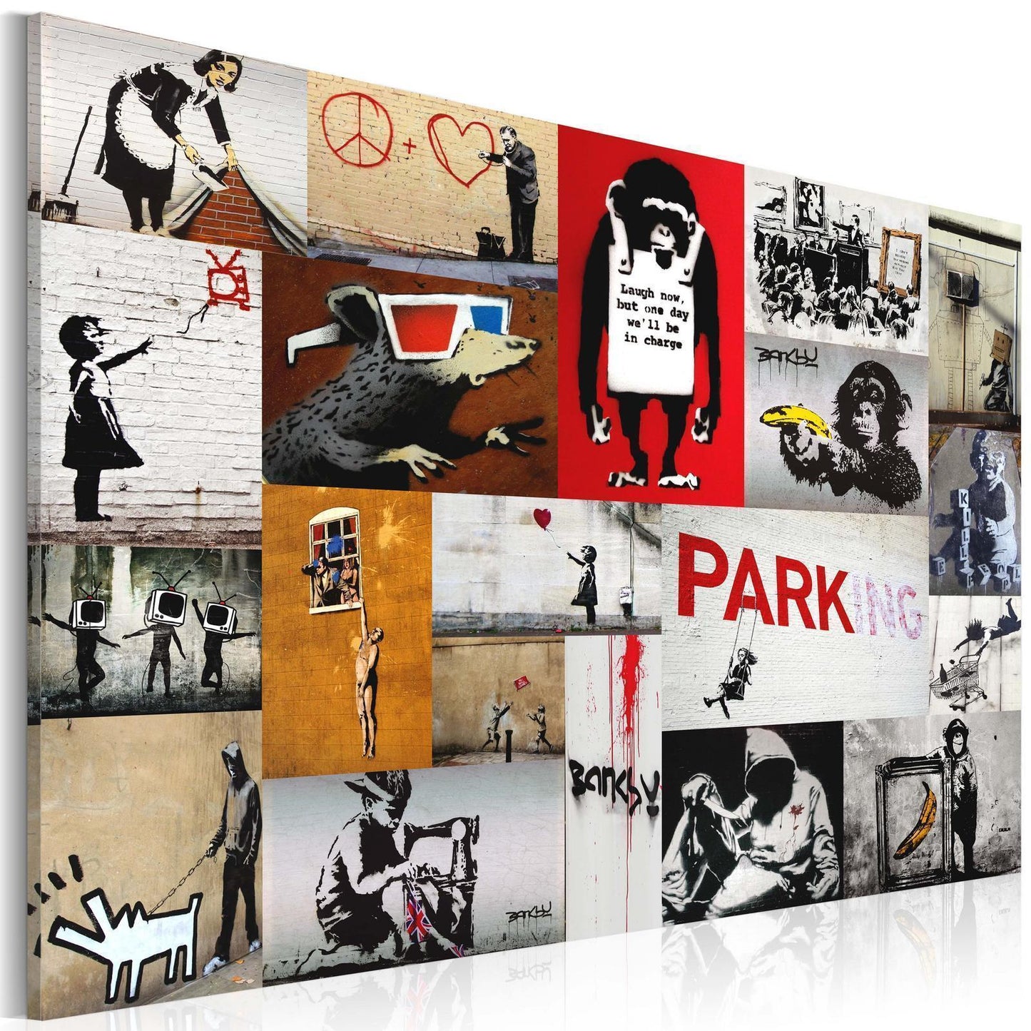 Painting - Banksy - collage