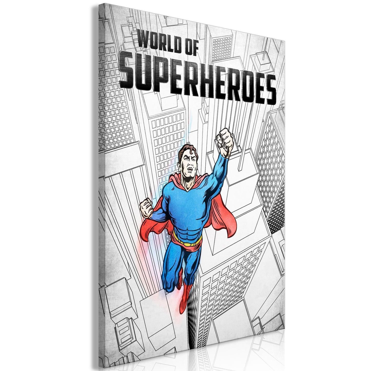 Gemälde - Welt der Superhelden (1 Teil) Vertikal