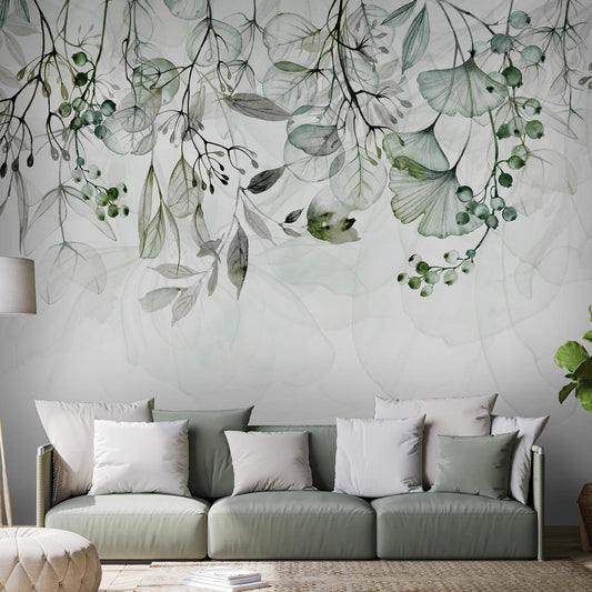 Photo Wallpaper - Foggy Nature - Green