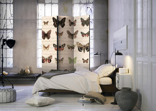 Folding Screen - Retro Style: Butterflies [Room Dividers] 