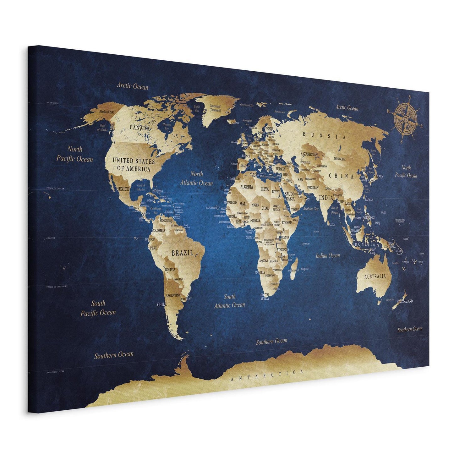 Painting - World Map: The Dark Blue Depths