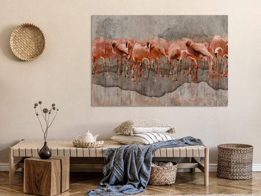 Painting - Flamingo Lake (1 Part) Wide